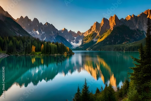 lake in the mountains generated by AI tool © Nazia