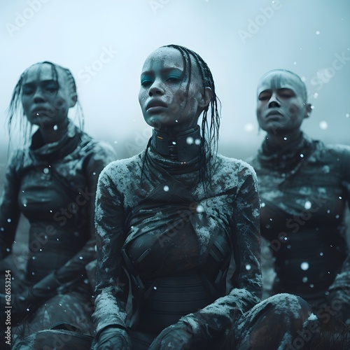 amazon girls in the snow. Generative AI