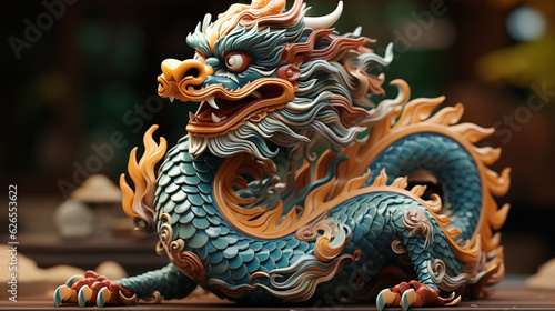 Asian dragon 3d. Generative Ai © Vika art