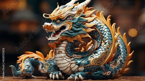 Asian dragon 3d. Generative Ai © Vika art
