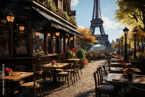 Some restaurants and cafes in front of the Eiffel Tower © michaelheim