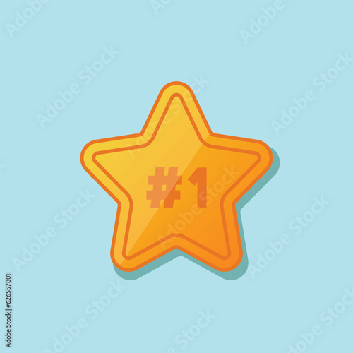 First Price Golden star for No 1 Illustration icon vector