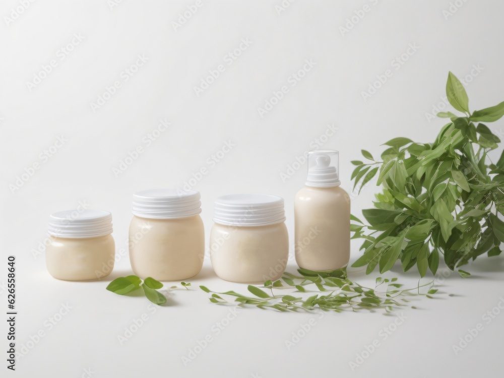 Visual showcasing a template podium mockup apt for natural organic cosmetic product presentations. Created with generative AI tools Visual showcasing a template podium mockup apt for natural organic cosmetic product presentations. Created with generative AI tools