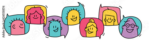 Funny people, brainstorm concept.