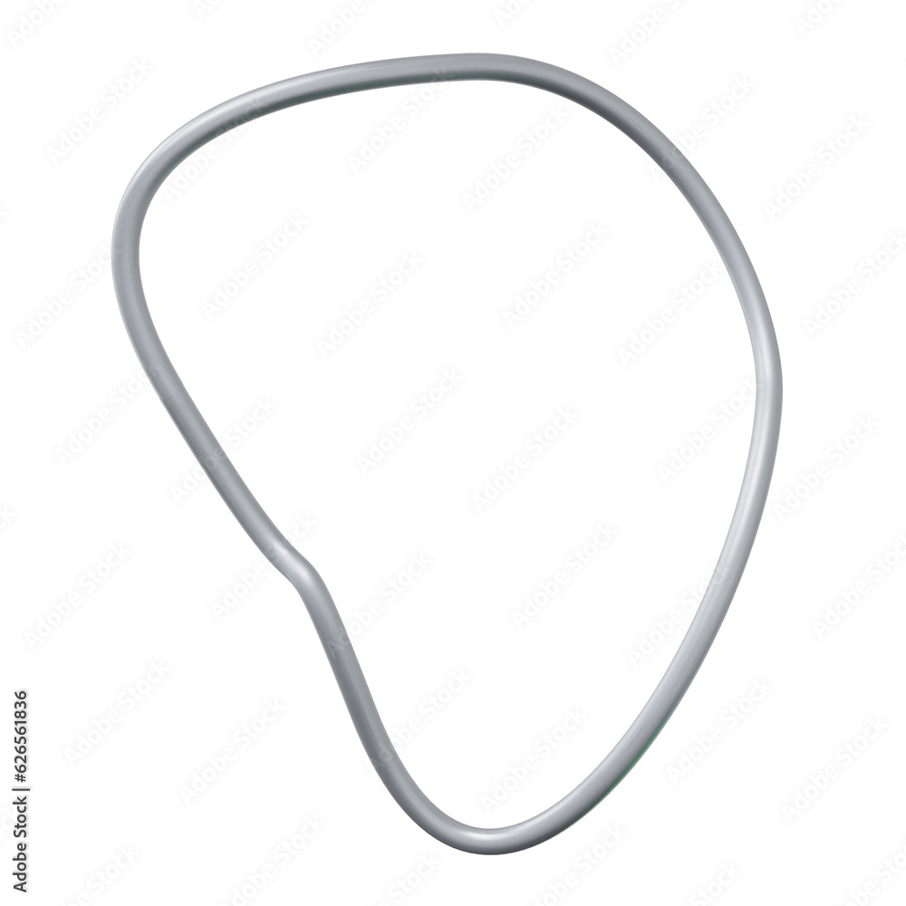 Silver Abstract Modern Shape. 3D Render. Cut Out. Silver Abstract Modern Shape. 3D Render. Cut Out.