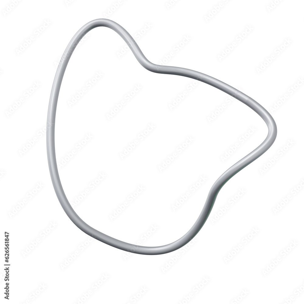 Silver Abstract Modern Shape. 3D Render. Cut Out. Silver Abstract Modern Shape. 3D Render. Cut Out.