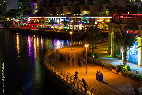 Nightlife in Dubai Marina. UAE. November 14, 2012