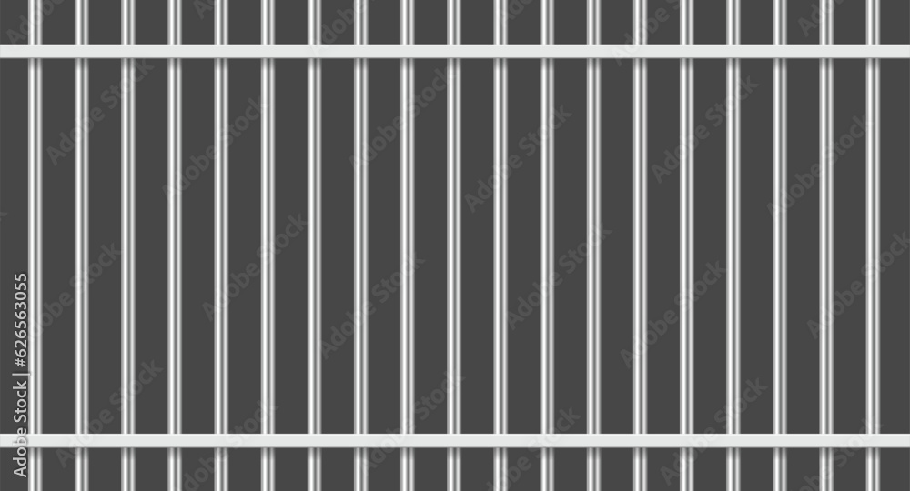 Realistic Detailed 3d Metal Fence Seamless Pattern Background on a Black Symbol of Border. Vector illustration of Prison Bars Realistic Detailed 3d Metal Fence Seamless Pattern Background on a Black Symbol of Border. Vector illustration of Prison Bars