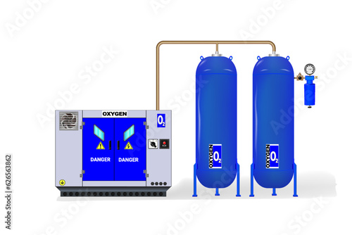 Oxygen production station with receivers.