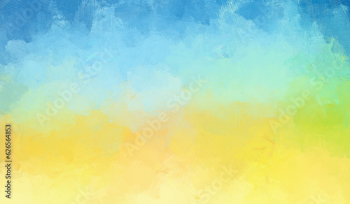 Abstract oil painting background with bright, vibrant and summery colors. Brush strokes, copy space. High resolution digital multi colored oil painting on canvas. Painting done by me.