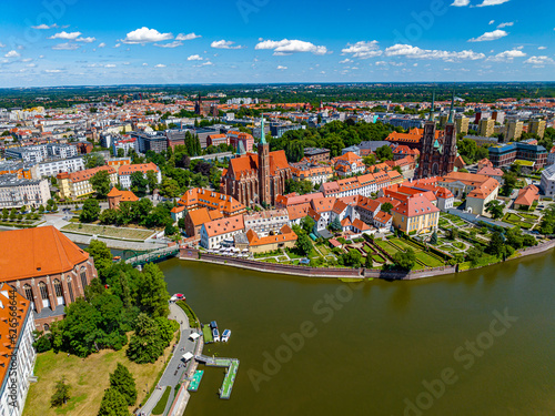 Aerial view of Wroclaw city