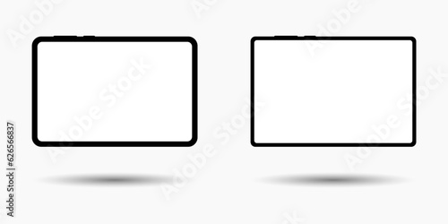 set of front view tablet mockup with blank white display vector