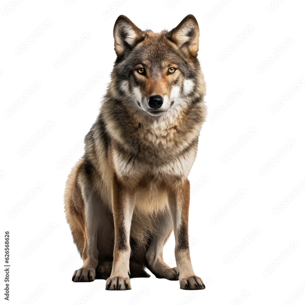 wolf looking isolated on white