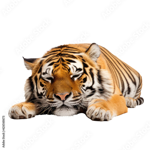 brown tiger isolated on white