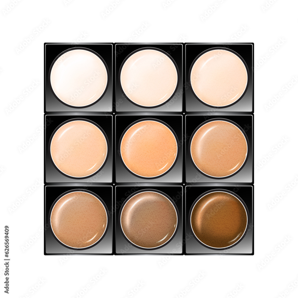 realistic cushion palette foundation packaging template. Vector Illustration EPS 10. realistic cushion palette foundation packaging template. Vector Illustration EPS 10.