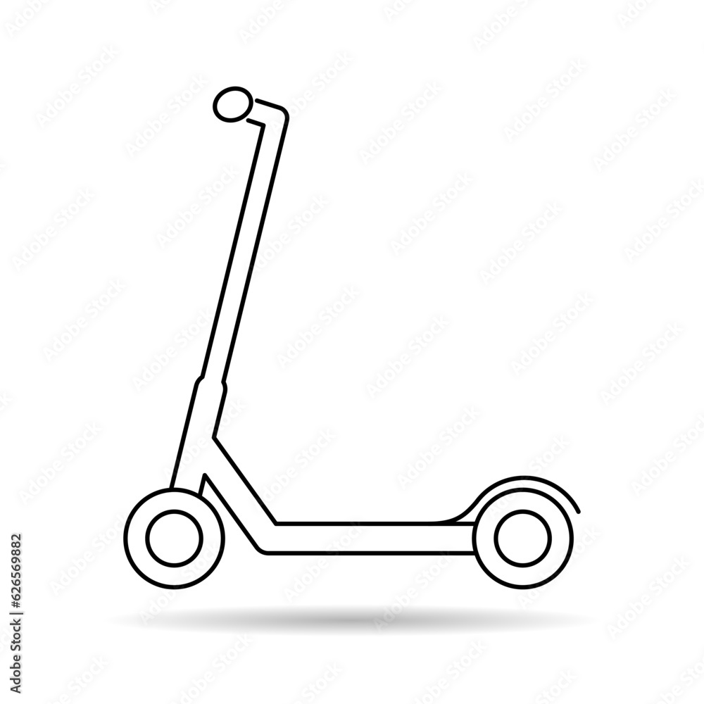 Electric scooter shadow icon, urban flat eco friendly transport, vehicle vector illustration Electric scooter shadow icon, urban flat eco friendly transport, vehicle vector illustration