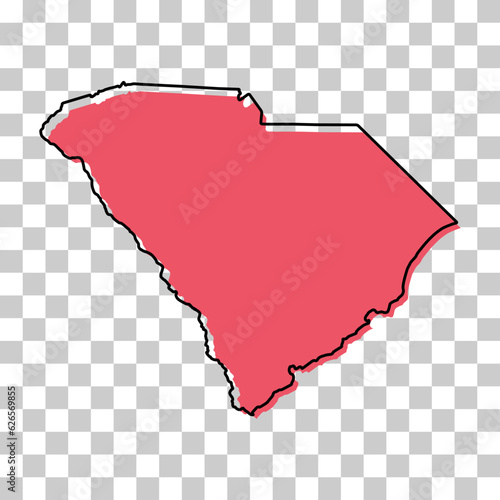 South carolina map shape, united states of america. Flat concept icon symbol vector illustration