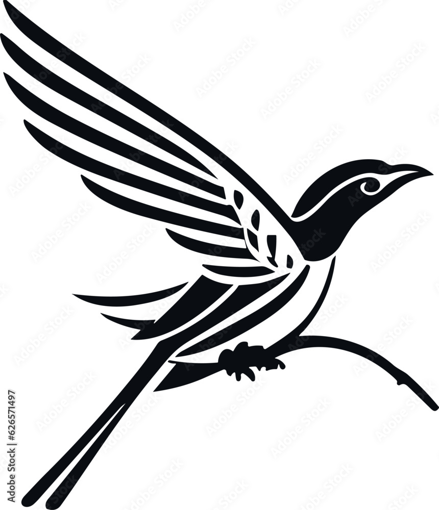 Obraz premium a bird painted in a minimalistic style. The bird logo. Vector illustration