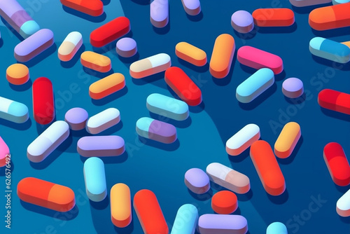 tablet illustration medicine pharmaceutical medication capsule medical drug pharmacy pill. Generative AI.