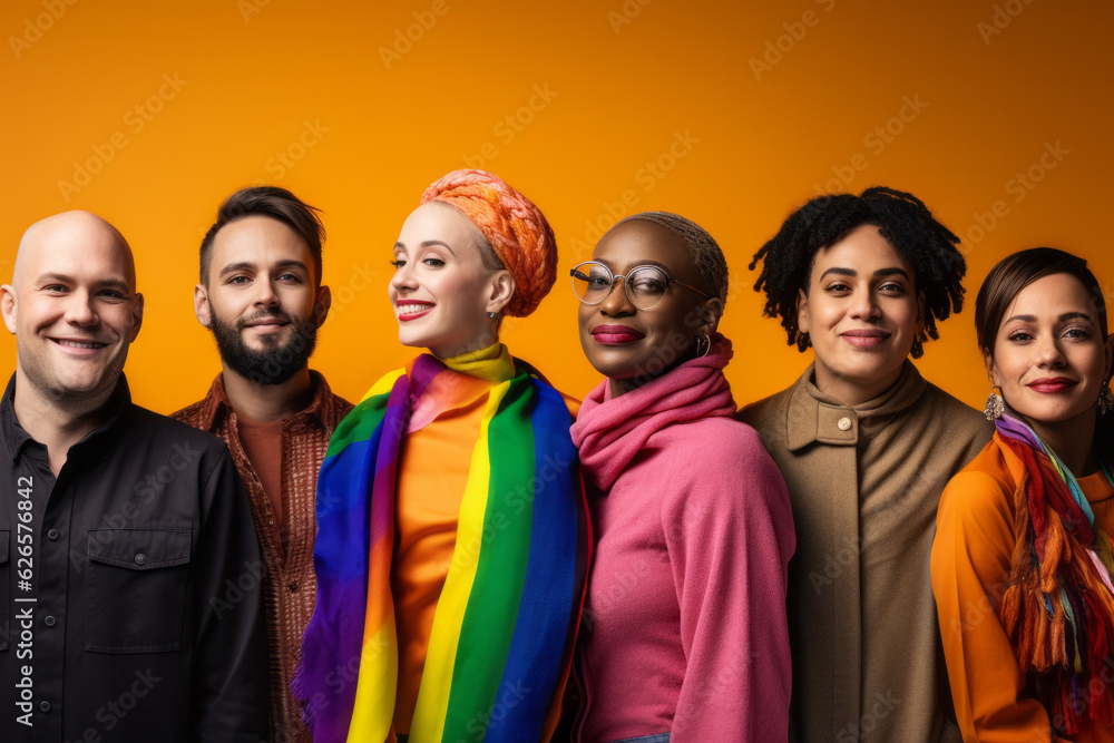 A collage of diverse faces representing the LGBTQ community , diversity concept - obrazy, fototapety, plakaty 