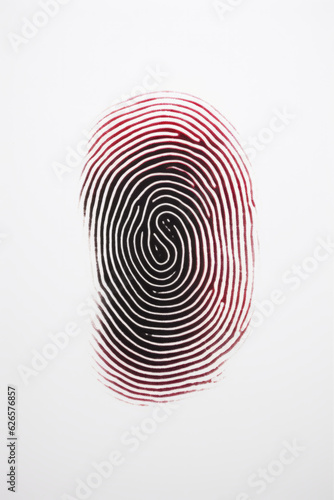 Wallpaper Mural Black and red large fingerprint stamp on white paper Torontodigital.ca