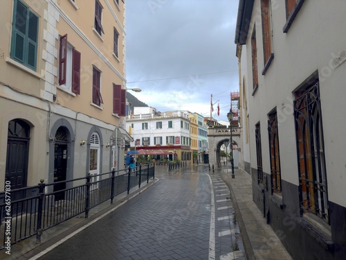 Main Street in Gibraltar near HM Government of Gibraltar and The Convent, Governors Residence, 2023, British Overseas Territory, Great Britain, Europe
