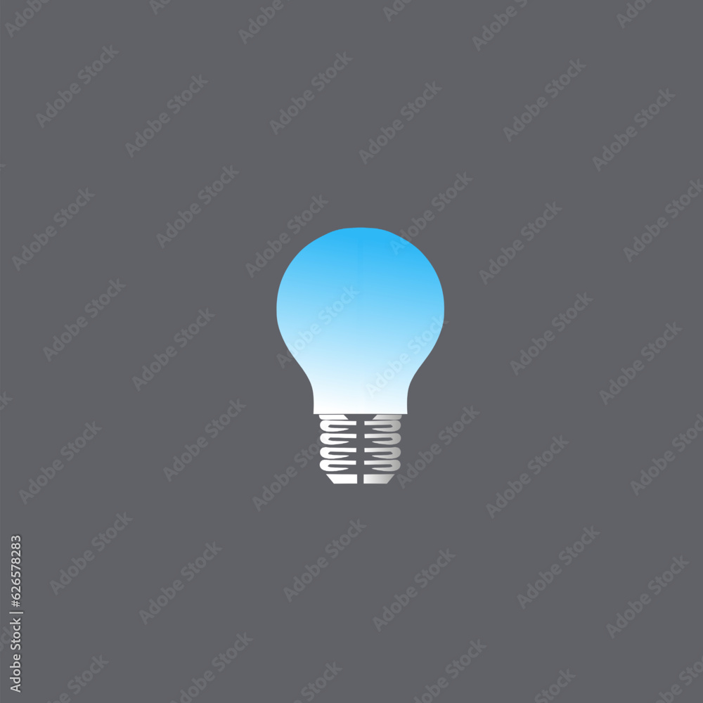 Vector illustration of a blue-gray light bulb on a black background Vector illustration of a blue-gray light bulb on a black background