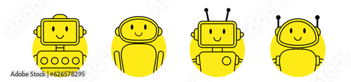 robot avatar round shape bot artificial intelligence