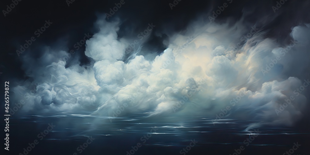 AI Generated. AI Generative. Outdoor nature navy nautical marine landscape with waves water sea ocean and sky clouds. Decoration background art graphic view AI Generated. AI Generative. Outdoor nature navy nautical marine landscape with waves water sea ocean and sky clouds. Decoration background art graphic view