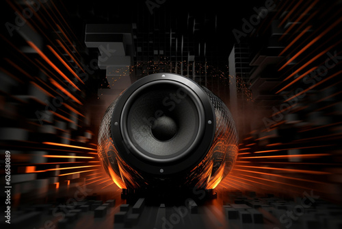 abstract music background with speakers