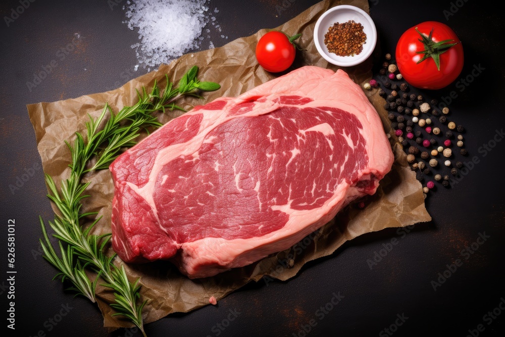 raw meat on a cutting board raw beef steak