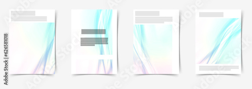 Vivid color abstract bright folder templates collection with swoosh soft lines. Vector illustration