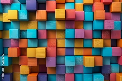 Background from colorful square cubes  generative ai.