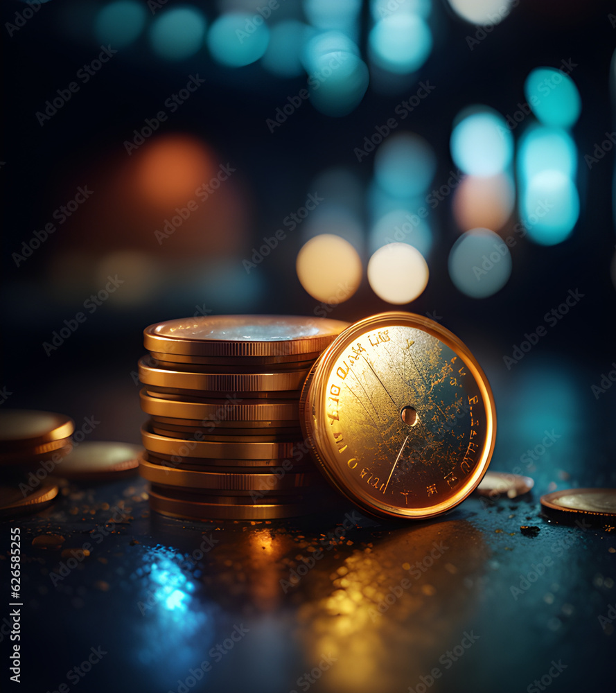 Gold coin stack Gold coin stack