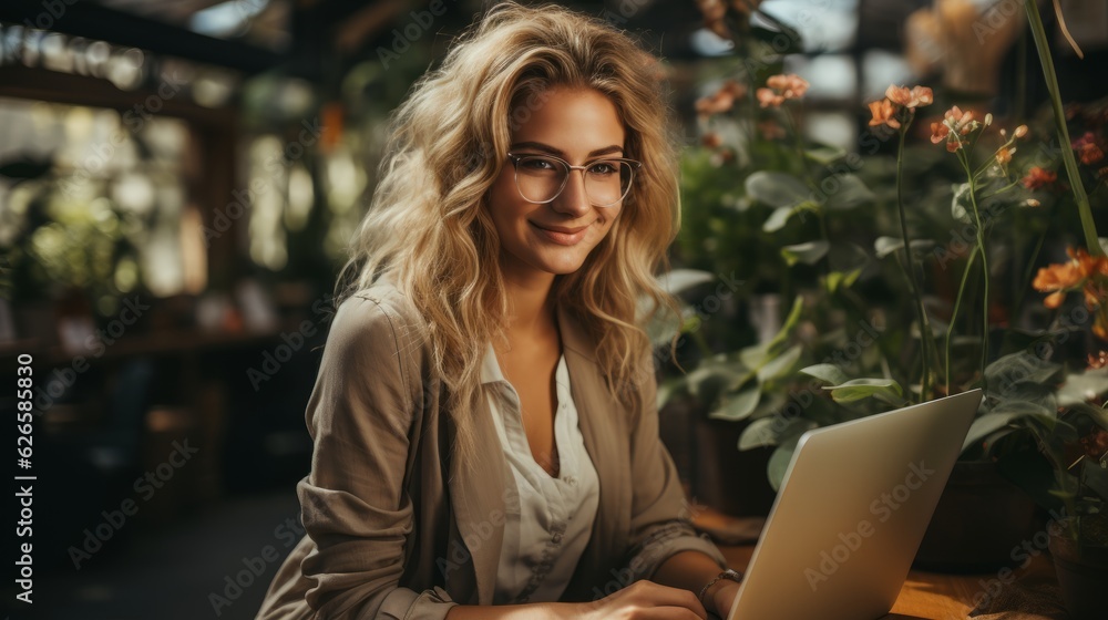 Surrounded by inspiration in the conference room, the businesswoman uses her laptop to brainstorm innovative ideas. Surrounded by inspiration in the conference room, the businesswoman uses her laptop to brainstorm innovative ideas.