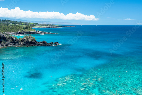 North shore and blue water of Maui island