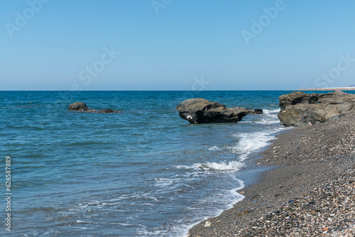 rocks on a beach of the Mediterranean Sea