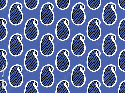 PAISLEY FLORAL SEAMLESS PATTERN ALL OVER PRINT VECTOR ILLUSTRATION