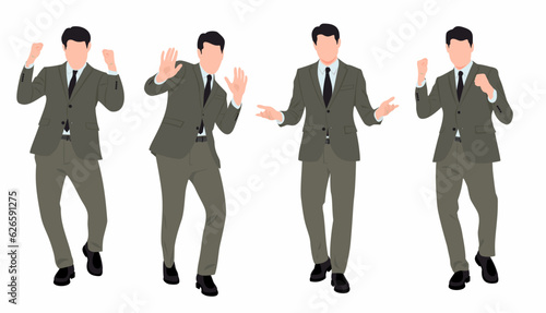 Happy business team rejoices, colleagues raised their hands up and rejoice in success and achievements