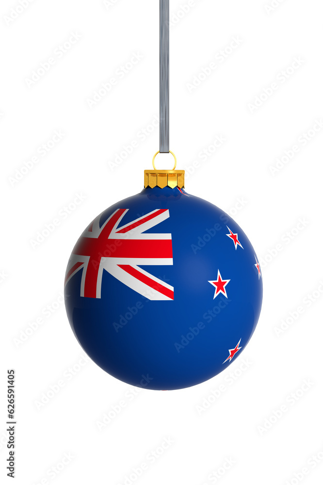 New Zealand flag Christmas ball isolated on transparent background, PNG New Zealand flag Christmas ball isolated on transparent background, PNG