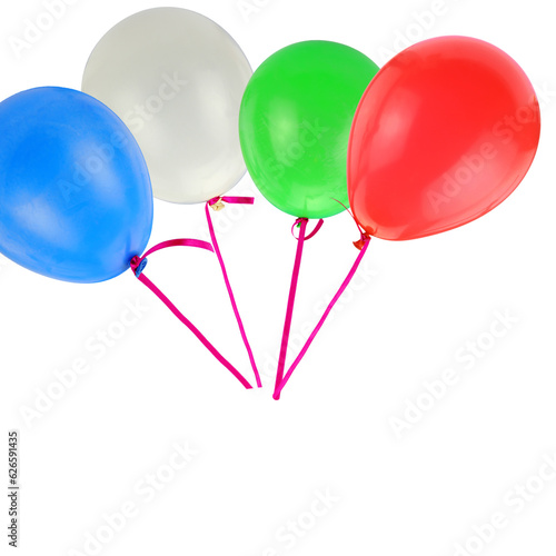 Balloons flying isolated on transparent background, PNG.