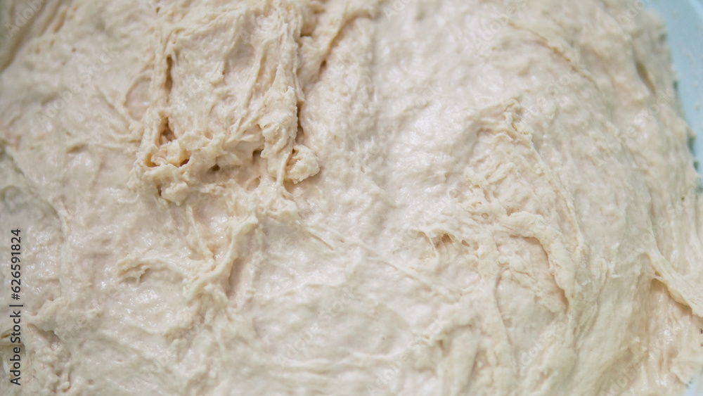 freshly kneaded dough in a basin, close-up freshly fermented dough, freshly kneaded dough in a basin, close-up freshly fermented dough,