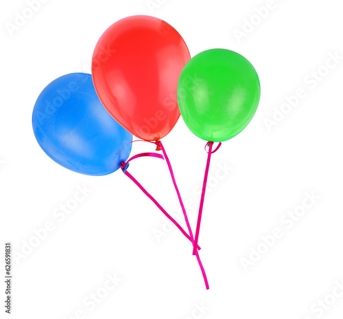Balloons flying isolated on transparent background, PNG.