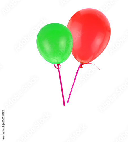 Balloons flying isolated on transparent background, PNG.