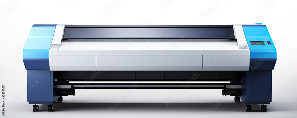 Modern large format printer. New design of format Printers on white background.