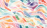 Watercolor tiles pattern. Colorful wave abstract wallpaper. For fabric design,. Created with generative AI tools