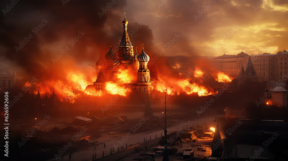 Moscow burning fire explosion