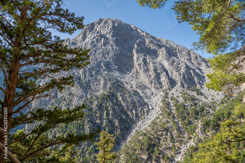 View to the mountains from The Samaria Gorge, Crete, Greece photo