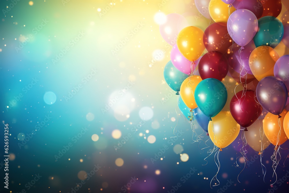 Colorful balloons with bokeh background with copy space Colorful balloons with bokeh background with copy space