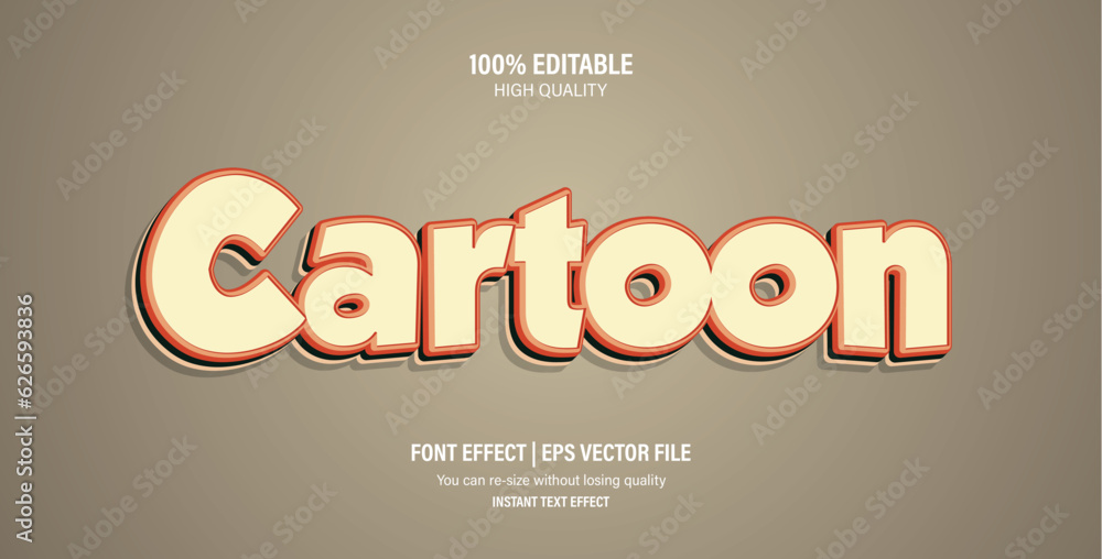 Editable Cartoon 3d text effect.